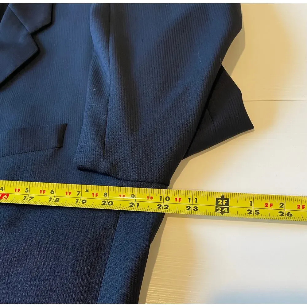 DKNY Essentials Men's 100% Wool Blazer Sport Coat Navy Blue Sz 42R 3-Button